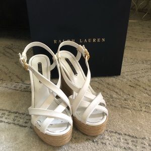 Ralph Lauren White Wedges